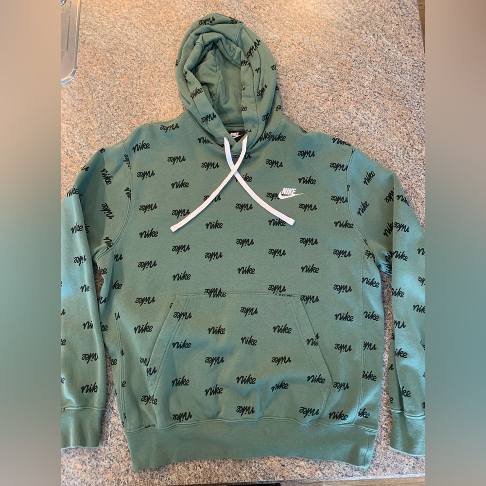 Mens Moss Green Nike Logo Hoodie